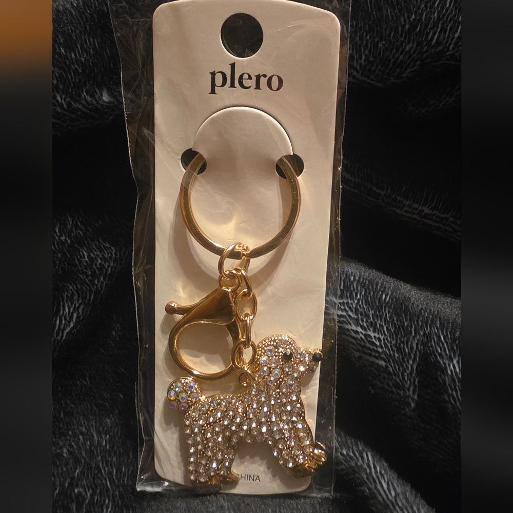 Plero Gold Poodle Keychain